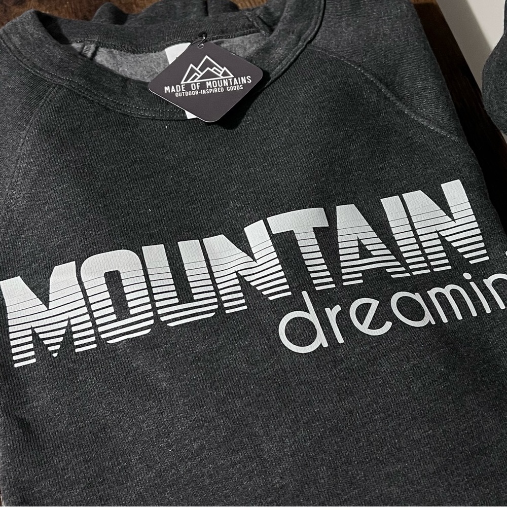Made of Mountains - Mountain Dreamin Crew Neck in Smoke Grey NWT